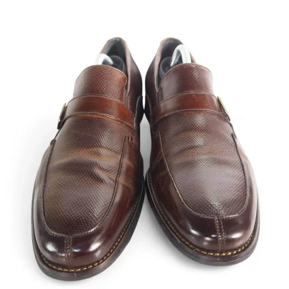 Stacy Adams Fontaine‎ Leather Slip-on Loafers Cognac Brown 24915-200 Men's 11M